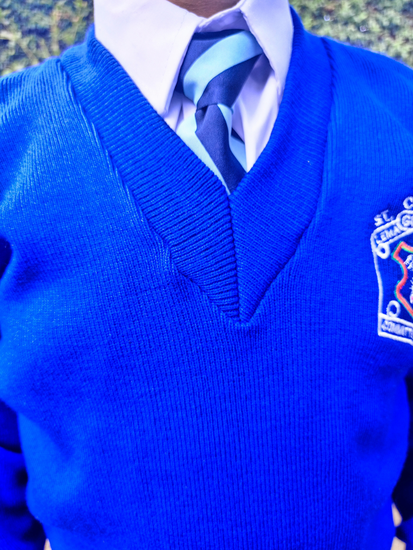 School sweater detail